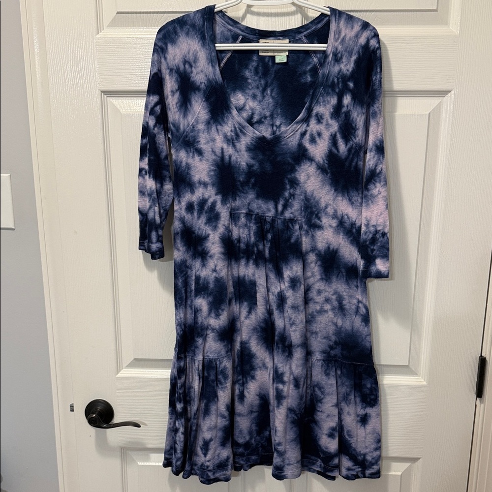 Tie-Dye Navy and Light Purple Dress